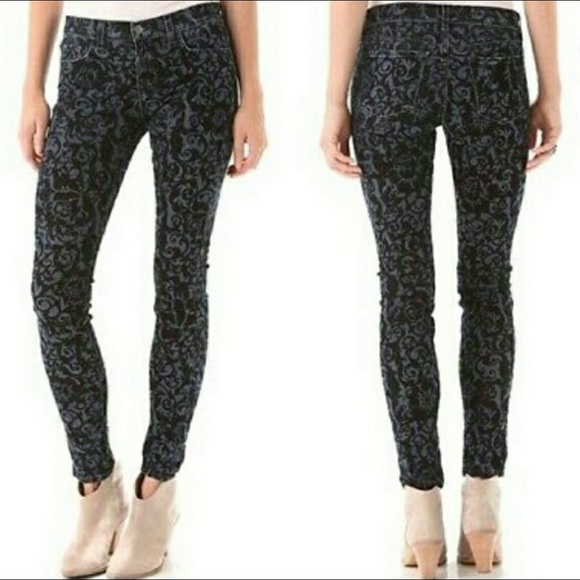 J Brand Skinny Leg Black Brocad Jean - Picture 10 of 10